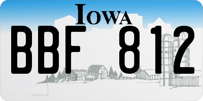 IA license plate BBF812