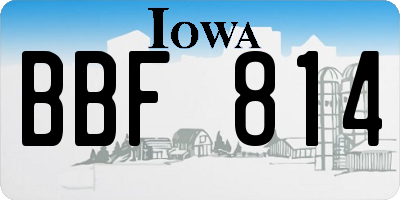 IA license plate BBF814