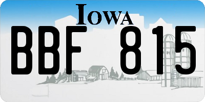 IA license plate BBF815