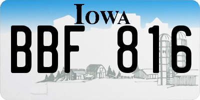 IA license plate BBF816