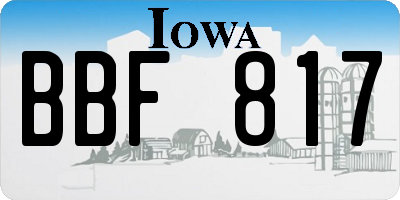 IA license plate BBF817