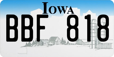 IA license plate BBF818