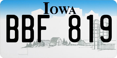 IA license plate BBF819