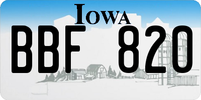 IA license plate BBF820