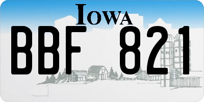 IA license plate BBF821