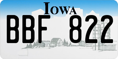 IA license plate BBF822