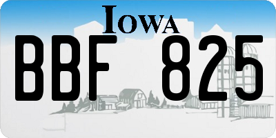 IA license plate BBF825