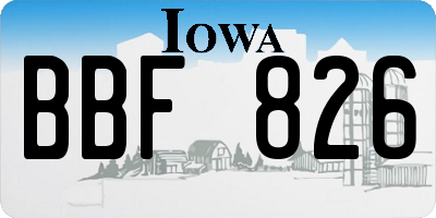 IA license plate BBF826