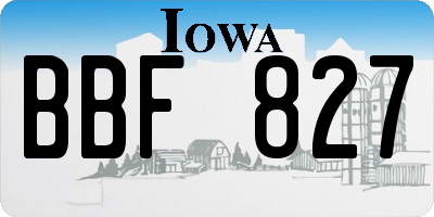 IA license plate BBF827
