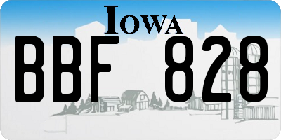 IA license plate BBF828
