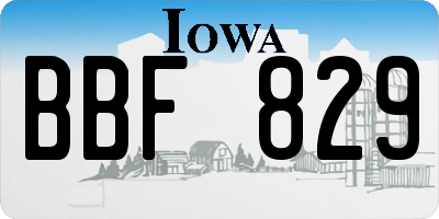 IA license plate BBF829