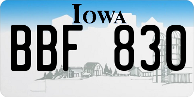 IA license plate BBF830