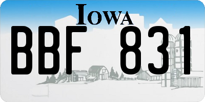IA license plate BBF831