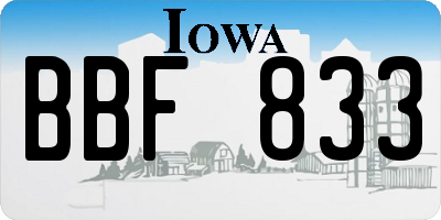 IA license plate BBF833