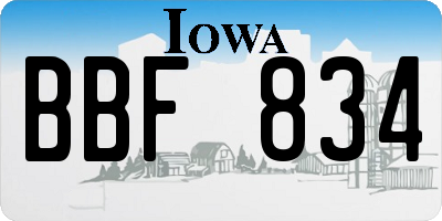 IA license plate BBF834