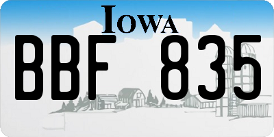 IA license plate BBF835