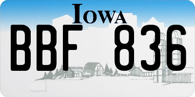 IA license plate BBF836