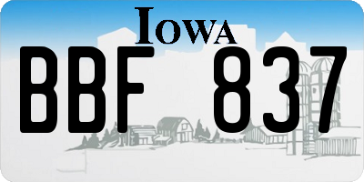IA license plate BBF837