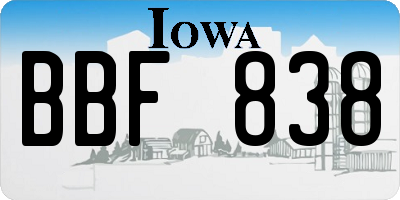 IA license plate BBF838