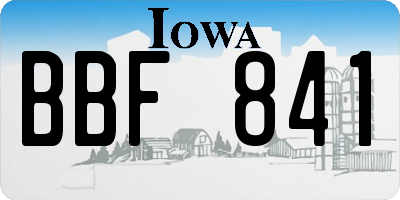 IA license plate BBF841