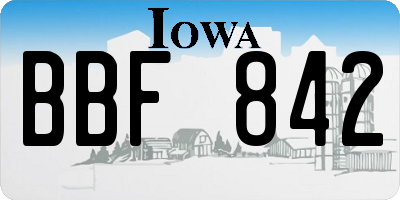 IA license plate BBF842