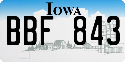 IA license plate BBF843