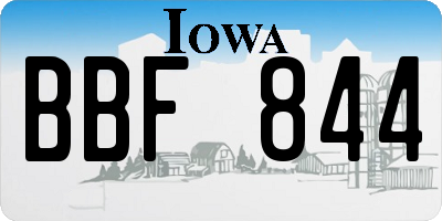 IA license plate BBF844
