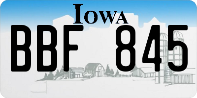 IA license plate BBF845