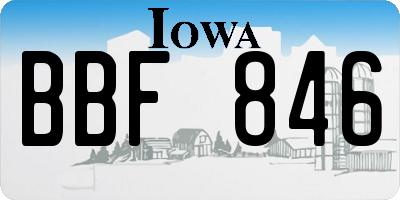 IA license plate BBF846