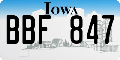 IA license plate BBF847