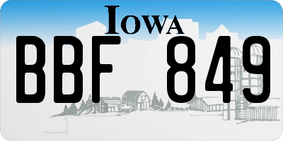 IA license plate BBF849