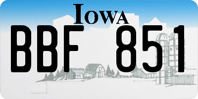 IA license plate BBF851