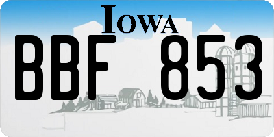 IA license plate BBF853