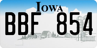IA license plate BBF854