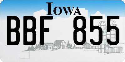 IA license plate BBF855
