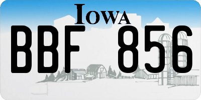 IA license plate BBF856