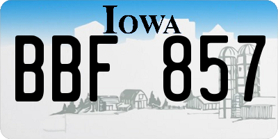 IA license plate BBF857
