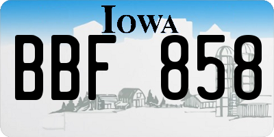 IA license plate BBF858