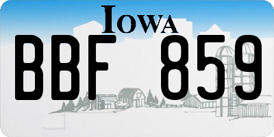 IA license plate BBF859