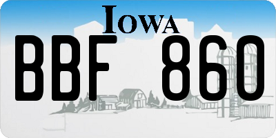 IA license plate BBF860
