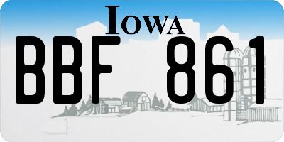 IA license plate BBF861