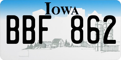 IA license plate BBF862