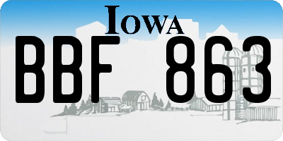 IA license plate BBF863