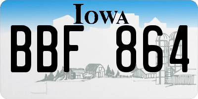 IA license plate BBF864