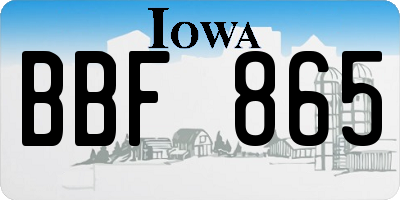 IA license plate BBF865