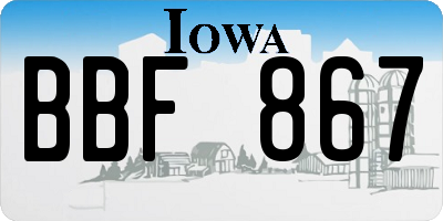 IA license plate BBF867
