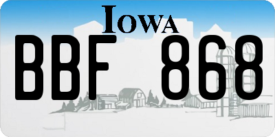 IA license plate BBF868