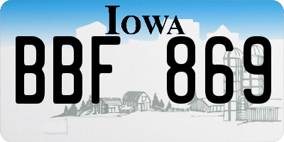 IA license plate BBF869