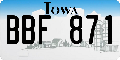 IA license plate BBF871