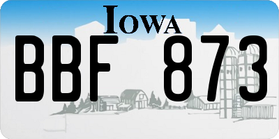 IA license plate BBF873
